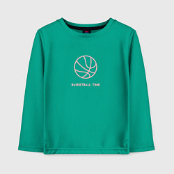 Лонгслив хлопковый детский Время баскетбола, цвет: зеленый