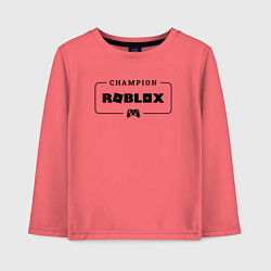 Лонгслив хлопковый детский Roblox gaming champion: рамка с лого и джойстиком, цвет: коралловый