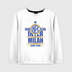 Лонгслив хлопковый детский Inter Milan fans club, цвет: белый