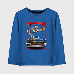 Лонгслив хлопковый детский Классика автомобиль Buick Roadmaster, цвет: синий