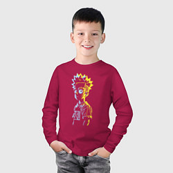 Лонгслив хлопковый детский Светящийся Барт Симпсон - фантазия, цвет: маджента — фото 2