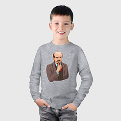 Лонгслив хлопковый детский Ленин - тихо, цвет: меланж — фото 2