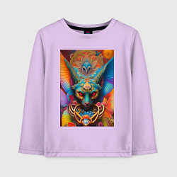 Лонгслив хлопковый детский The demonic cats gaze, цвет: лаванда
