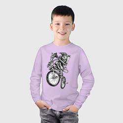 Лонгслив хлопковый детский Extreme bones BMX, цвет: лаванда — фото 2