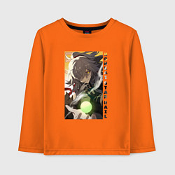 Лонгслив хлопковый детский Взгляд Цзин Юаня, цвет: оранжевый