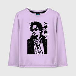 Лонгслив хлопковый детский Johnny Depp - graphics, цвет: лаванда