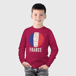 Лонгслив хлопковый детский Футбол Франции, цвет: маджента — фото 2