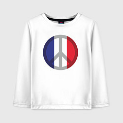 Лонгслив хлопковый детский Peace France, цвет: белый