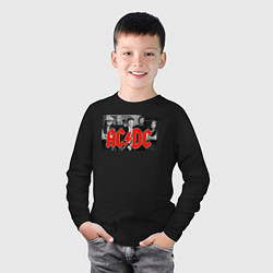 Лонгслив хлопковый детский AC DC metal, цвет: черный — фото 2