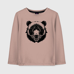 Лонгслив хлопковый детский Чернильный медведь, цвет: пыльно-розовый