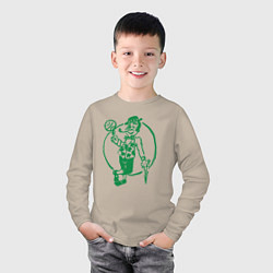 Лонгслив хлопковый детский Celtics man, цвет: миндальный — фото 2