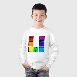 Лонгслив хлопковый детский Holiday colour, цвет: белый — фото 2
