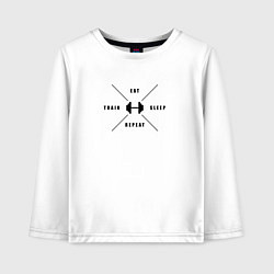 Детский лонгслив Тренируйся, ешь, спи и повтори