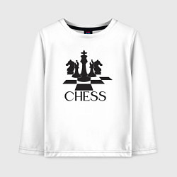 Лонгслив хлопковый детский Chess play, цвет: белый