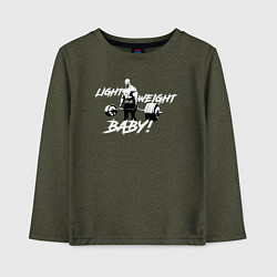 Лонгслив хлопковый детский Yeah buddy light weight, цвет: меланж-хаки