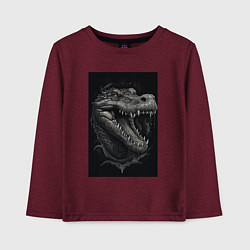 Детский лонгслив Крокодил стиль тату