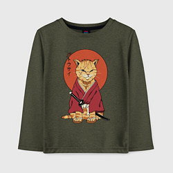 Детский лонгслив Samurai kimono cat