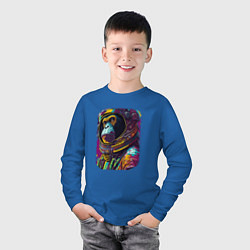 Лонгслив хлопковый детский Galactic Ape, цвет: синий — фото 2