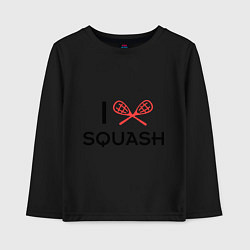 Лонгслив хлопковый детский I Love Squash, цвет: черный