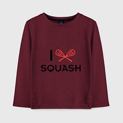 Лонгслив хлопковый детский I Love Squash, цвет: меланж-бордовый