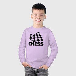 Лонгслив хлопковый детский Chess game, цвет: лаванда — фото 2