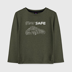 Детский лонгслив Stay safe white
