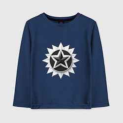 Лонгслив хлопковый детский Звезда солнце, цвет: тёмно-синий
