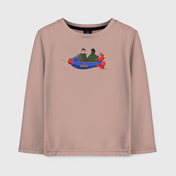 Лонгслив хлопковый детский Ким Чен Ын и Биг Смоук, цвет: пыльно-розовый