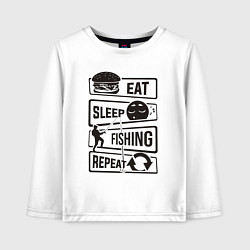 Детский лонгслив Eat sleep fishing repeat