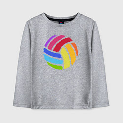 Лонгслив хлопковый детский Rainbow volleyball, цвет: меланж