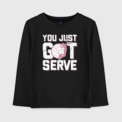 Лонгслив хлопковый детский Just got serve, цвет: черный