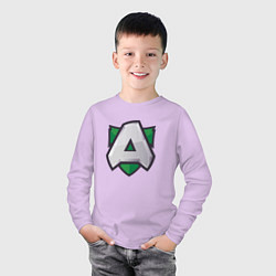 Лонгслив хлопковый детский Альянс logo, цвет: лаванда — фото 2
