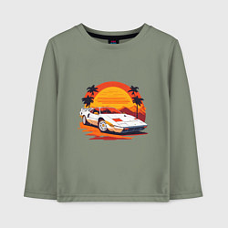 Лонгслив хлопковый детский Ретро Феррари, цвет: авокадо