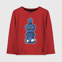 Лонгслив хлопковый детский Шахматный король InChess, цвет: красный