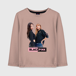 Лонгслив хлопковый детский Blackpink kpop, цвет: пыльно-розовый