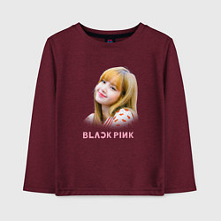 Лонгслив хлопковый детский Lisa Blackpink, цвет: меланж-бордовый