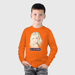 Лонгслив хлопковый детский Блондинка Дженни, цвет: оранжевый — фото 2