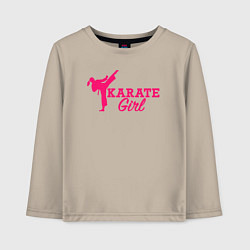 Лонгслив хлопковый детский Girl karate, цвет: миндальный