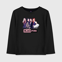 Лонгслив хлопковый детский Blackpink girls, цвет: черный