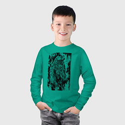 Лонгслив хлопковый детский Могучий медвежара, цвет: зеленый — фото 2