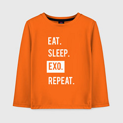 Лонгслив хлопковый детский Eat Sleep EXO Repeat, цвет: оранжевый