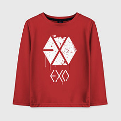 Лонгслив хлопковый детский EXO лого, цвет: красный