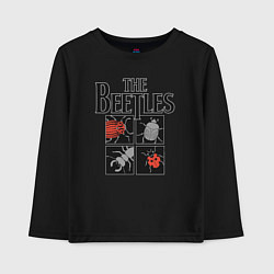 Лонгслив хлопковый детский Beetles, цвет: черный