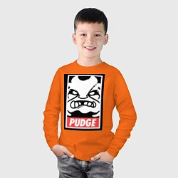 Лонгслив хлопковый детский Pudge Poster, цвет: оранжевый — фото 2