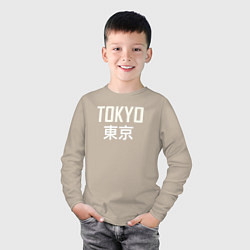Лонгслив хлопковый детский Japan - Tokyo, цвет: миндальный — фото 2