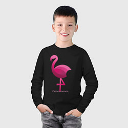 Лонгслив хлопковый детский Фламинго минималистичный, цвет: черный — фото 2