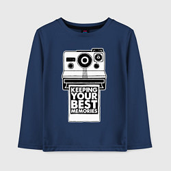 Лонгслив хлопковый детский Polaroid best memories, цвет: тёмно-синий