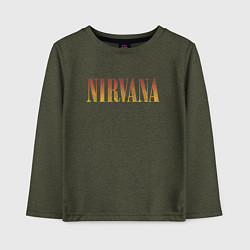 Лонгслив хлопковый детский Nirvana logo, цвет: меланж-хаки