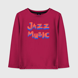 Лонгслив хлопковый детский Music jazz, цвет: маджента