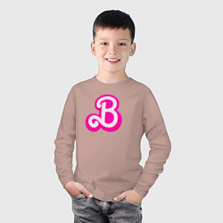 Лонгслив хлопковый детский Б - значит Барби, цвет: пыльно-розовый — фото 2